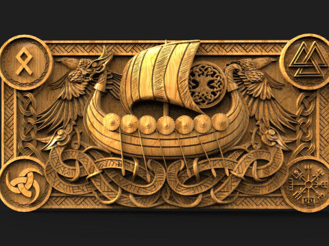 Viking ship CNC Model do druku 3D