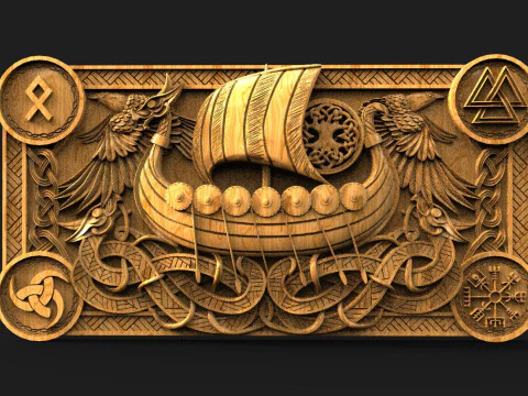 Vikingschip CNC 3D printmodel
