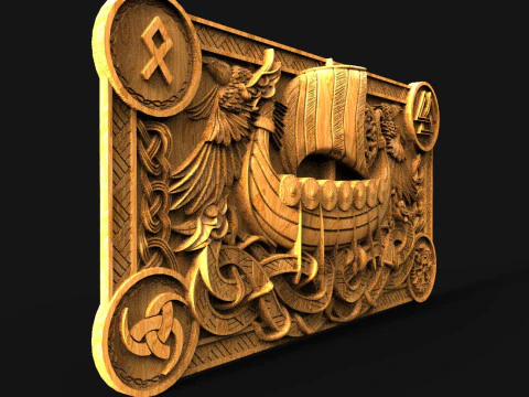 Vikingschip CNC 3D printmodel