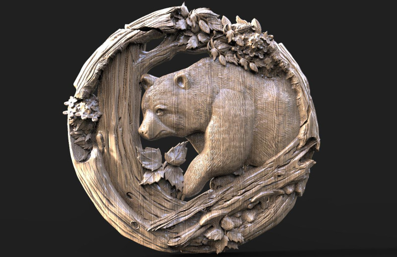 Bear CNC STL model 3D 打印模型 .c4d .max .obj .3ds .fbx .stl .blend