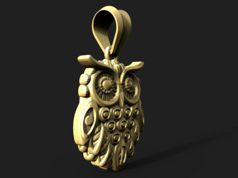 Owl pendant 3D Print Model