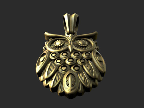 Owl pendant 3D Print Model