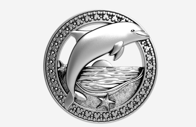 Dolphin pendant 3Dプリントモデル .c4d .max .obj .3ds .fbx .stl .blend 