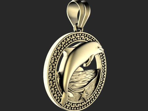 Dolphin pendant 3Dプリントモデル