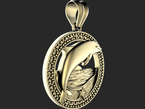 Dolphin pendant 3D Print Model