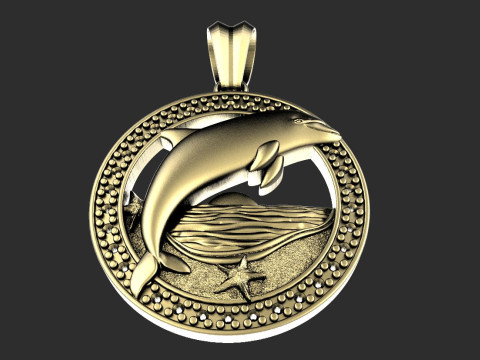 Dolphin pendant 3Dプリントモデル