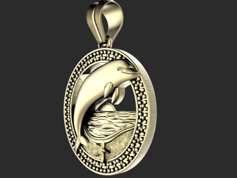 Dolphin pendant 3Dプリントモデル