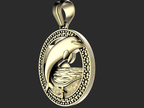 Dolphin pendant 3D Print Model