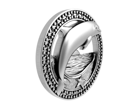 Dolphin pendant 3Dプリントモデル