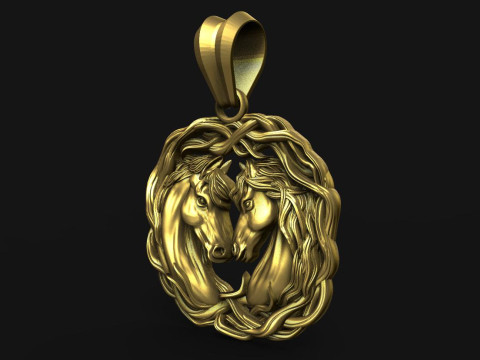 Horses pendant Modello di stampa 3D
