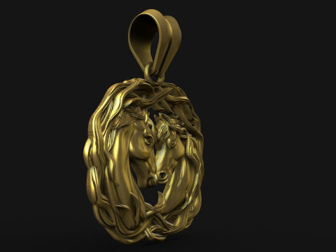 Horses pendant Modello di stampa 3D