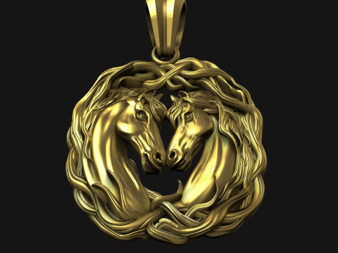 Horses pendant Modello di stampa 3D