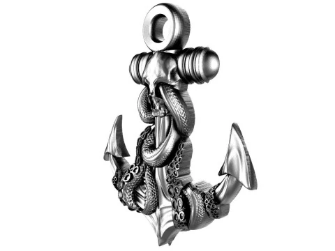 Anchor and Skull Pendant 3D Print Model
