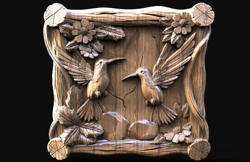 Hummingbird CNC 3D Print Model .c4d .max .obj .3ds .fbx .stl .blend 