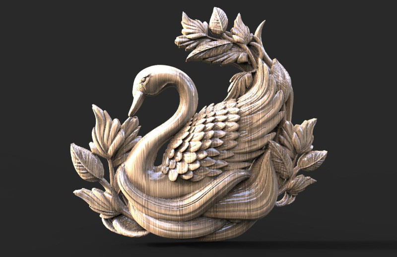 Swan CNC 3D Print Model .c4d .max .obj .3ds .fbx .stl .blend 
