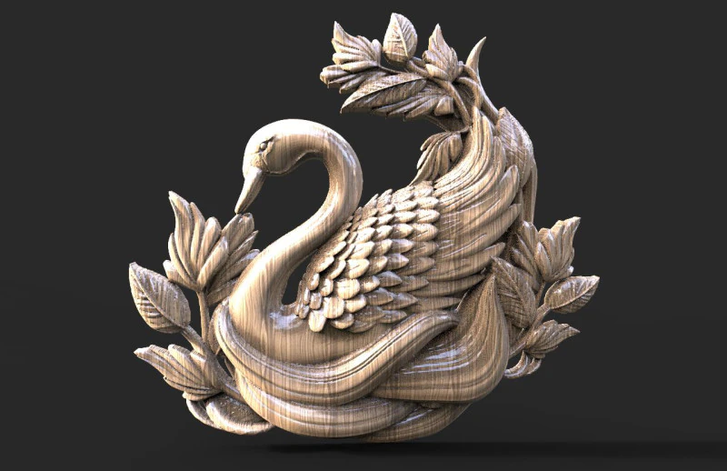 Swan CNC 3D Print Model .c4d .max .obj .3ds .fbx .stl .blend