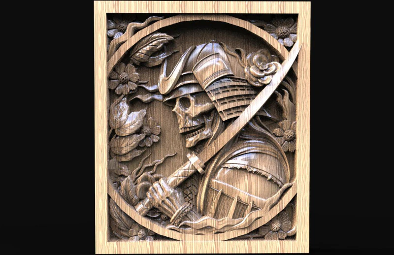Samurai Skull CNC 3D Print Model .c4d .max .obj .3ds .fbx .stl .blend 