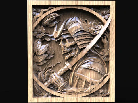 समुराई खोपड़ी सीएनसी 3D प्रिंट मॉडल