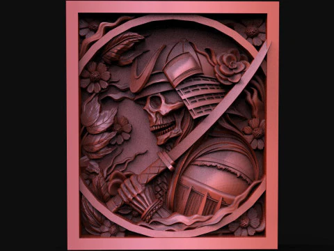 Samurai Skull CNC 3D Print Model