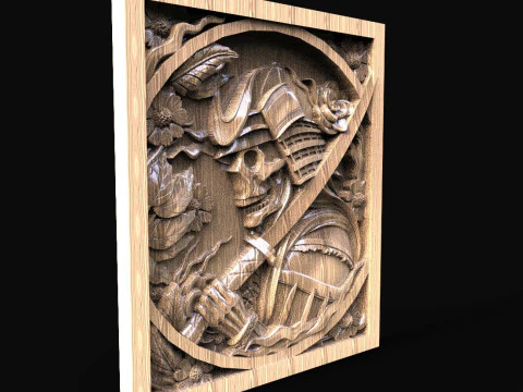 Samurai Skull CNC 3D Print Model