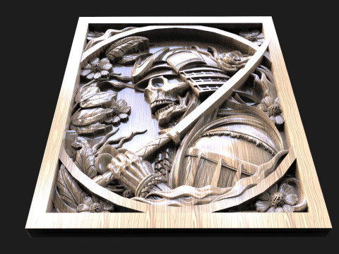 Samurai Skull CNC 3D प्रिंट मॉडल