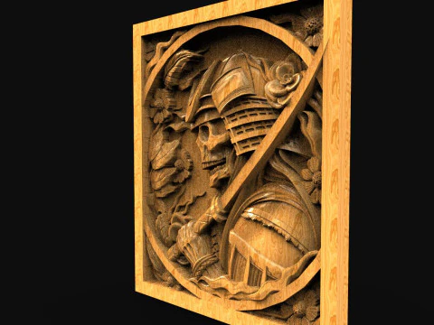 Samurai Skull CNC 3D Print Model
