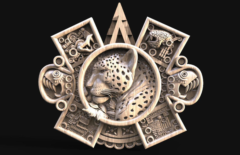 Mayan Jaguar CNC 3Dプリントモデル .c4d .max .obj .3ds .fbx .stl .blend