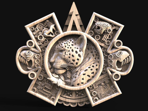 Mayan Jaguar CNC 3D-printmodel