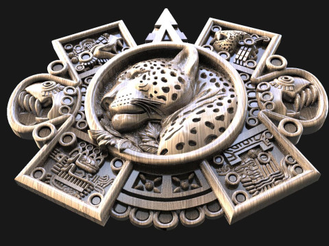 Mayan Jaguar CNC 3Dプリントモデル