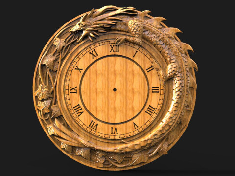 Dragon wall clock CNC 3D-printmodel
