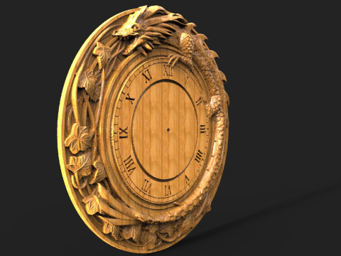 Dragon wall clock CNC Model Cetak 3D