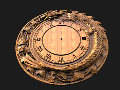 Dragon wall clock CNC Model Cetak 3D