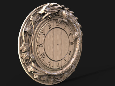 Dragon wall clock CNC Model Cetak 3D