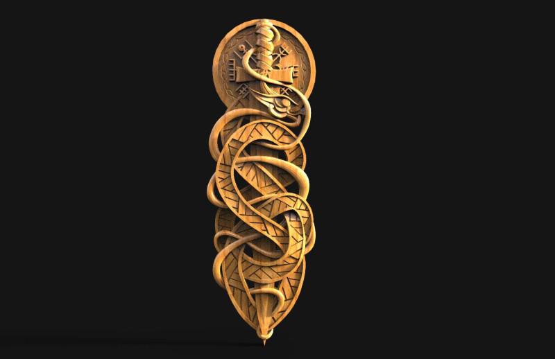 Viking Dragon CNC 3D-Druckmodell .c4d .max .obj .3ds .fbx .stl .blend 