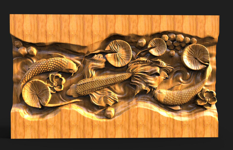 Fish CNC 3D Baskı Modeli .c4d .max .obj .3ds .fbx .stl .blend 