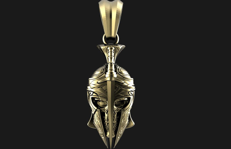 Spartan skull pendant Modelo de Impressão 3D .c4d .max .obj .3ds .fbx .stl .blend 