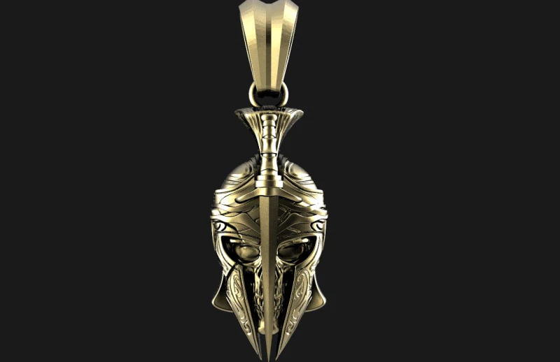 Spartan skull pendant 3D Print Model .c4d .max .obj .3ds .fbx .stl .blend 