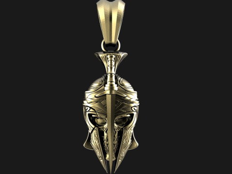 Spartan skull pendant Modelo de impresión 3D