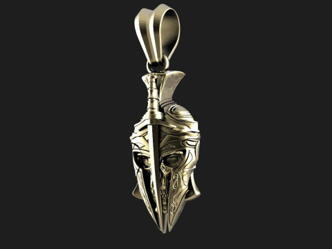Spartan skull pendant Modelo de Impressão 3D