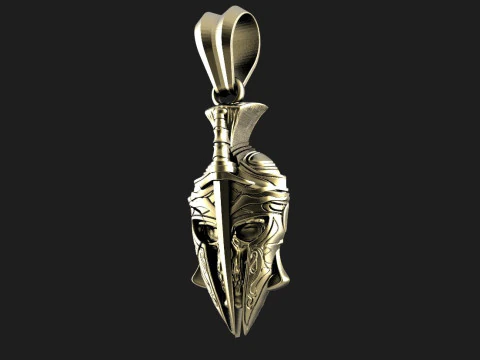 Spartan skull pendant 3D Print Model