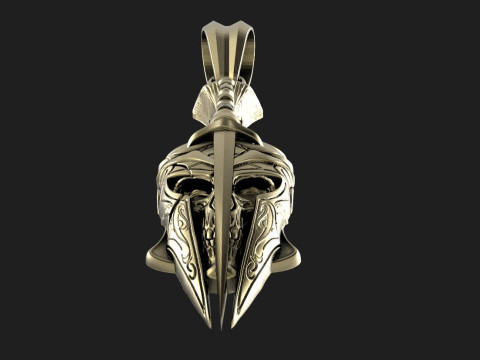 Spartan skull pendant Modelo de Impressão 3D