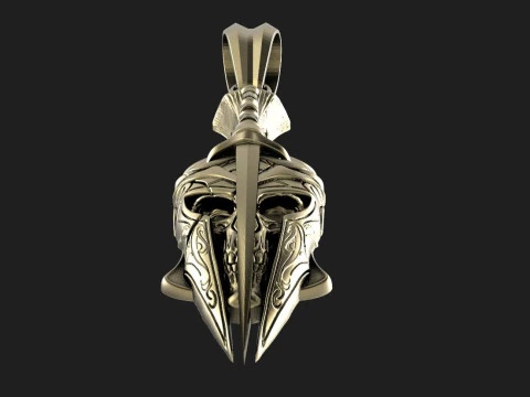 Spartan skull pendant 3D Print Model