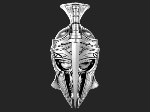 Spartan skull pendant Modelo de Impressão 3D