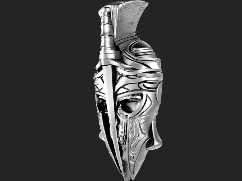 Spartan skull pendant Modelo de Impressão 3D