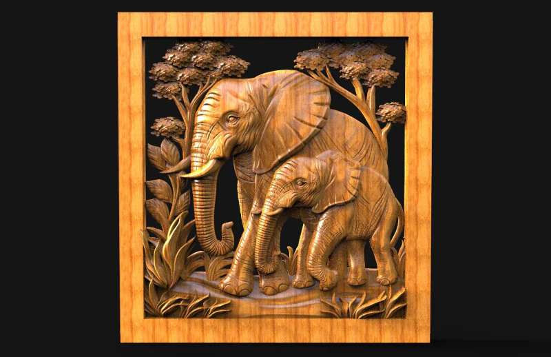 Elephant CNC 3D Print Model .c4d .max .obj .3ds .fbx .stl .blend 