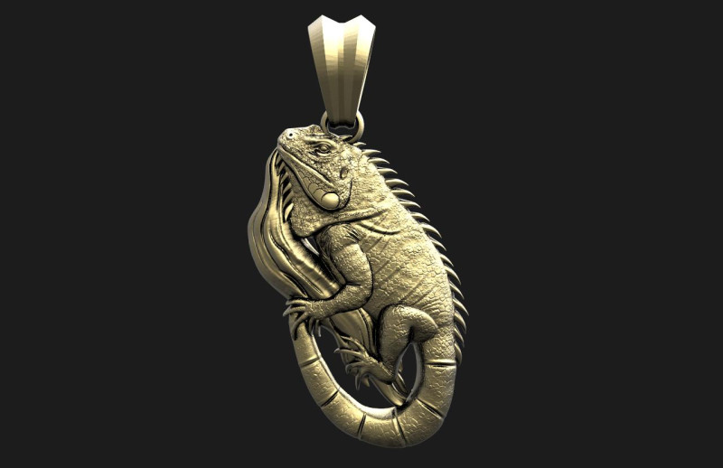 Iguana pendant Model Cetak 3D .c4d .max .obj .3ds .fbx .stl .blend 