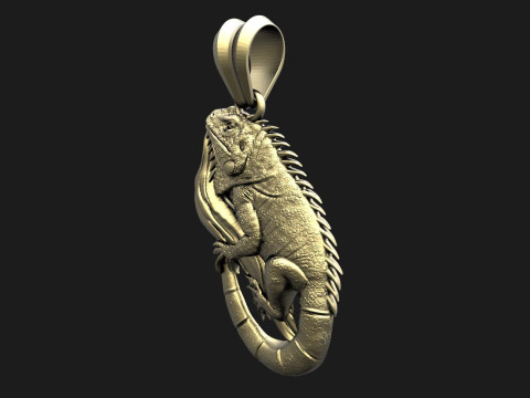 Iguana pendant Model Cetak 3D