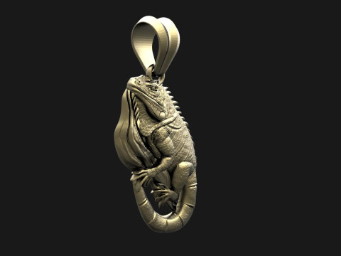 Iguana pendant Model Cetak 3D
