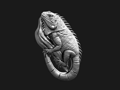 Iguana pendant Model Cetak 3D