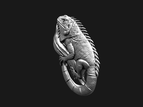 Iguana pendant Model Cetak 3D